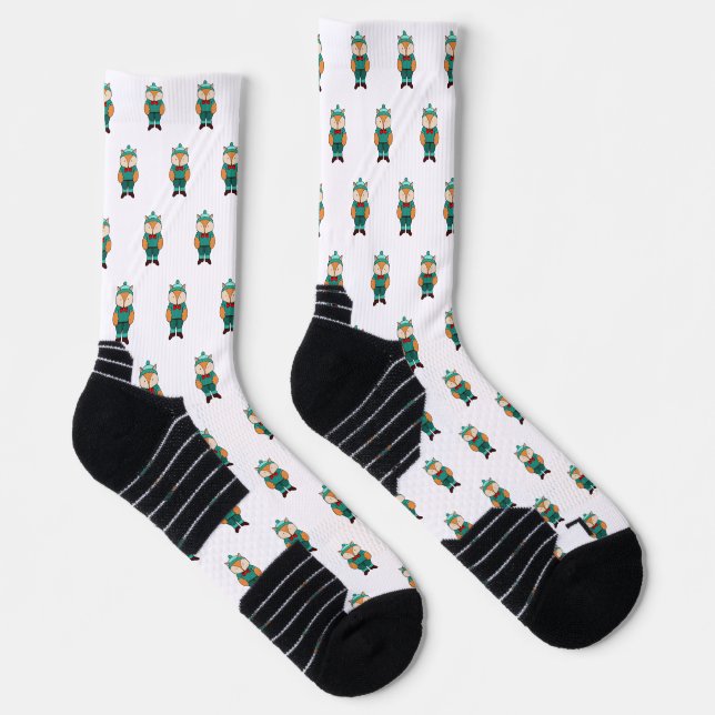 Grüner Niedlicher Fox Socken (Rechts)