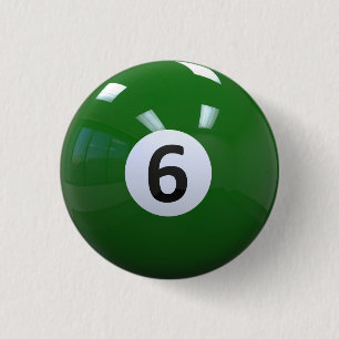 Grüner Nr. 6- Billard-Pool-Ball Button