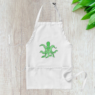 Grüner Oktopus Charakter Quirlige Meerestiere Schürze