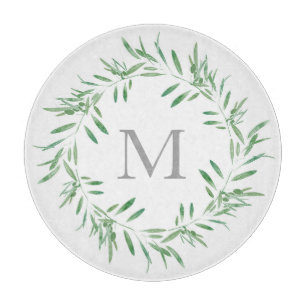 Grüner Olive-Kranz Schneidebrett