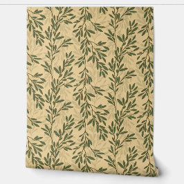 Grüner Olivenbaum Zweig Mittelmeer Muster Tapete