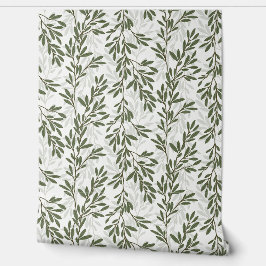 Grüner Olivenbaum Zweig Mittelmeer Muster Tapete