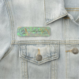 Grüner Opal Geschäft Logo Namensschild