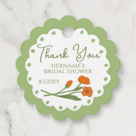 Grüner Orangen Blumen Garten Whimsical Handbemalt Geschenkanhänger