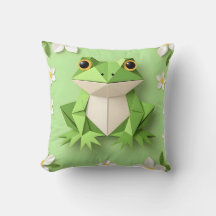 Grüner Origami-Frosch