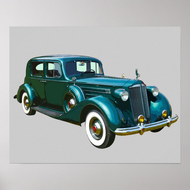 Grüner Packard Luxuswagen Poster (Vorne)