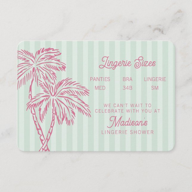 Grüner Palm Springs Pastel Beach Fingerling Begleitkarte (Vorderseite)