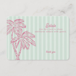 Grüner Palm springs Pastellstrand Details einfügen Begleitkarte