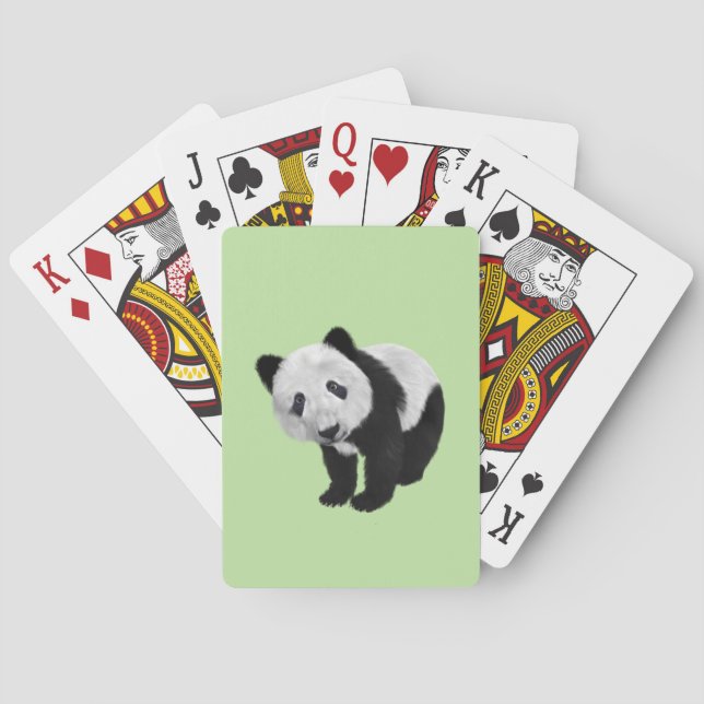 Grüner Panda-Welpe Spielkarten (Rückseite)