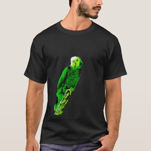 Grüner Papagei 6537 T-Shirt (Vorderseite)