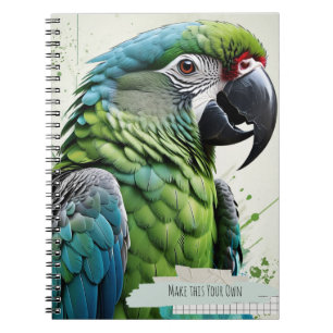 Grüner Papagei Collage Art Moderner Notizbuch Jour Notizblock