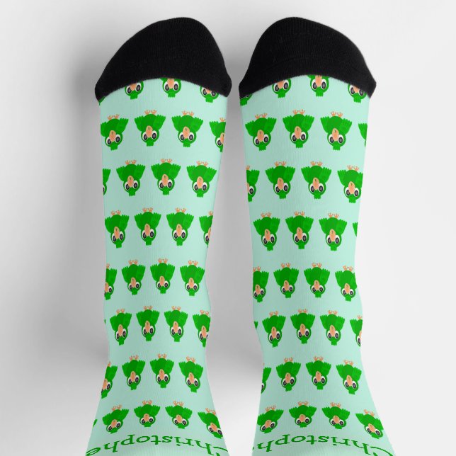 Grüner Papagei-Design Socken (Oben)