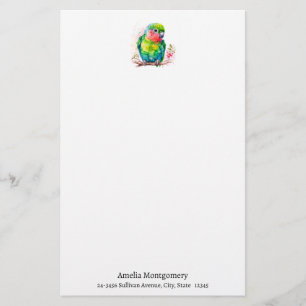 Grüner Papagei - Niedlicher Baby Bird Briefpapier