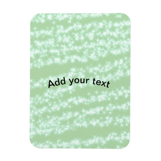Grüner Pastell-Glitter-Funkel-Name-Text Boho Retro Magnet (Vertikal)
