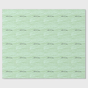 Grüner Pastell Glitter Funkeln Name Text Boho Retr Geschenkpapier