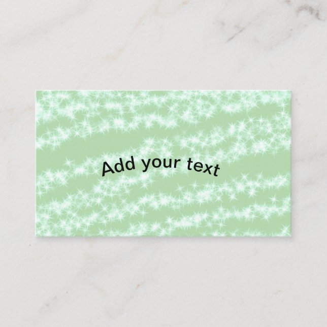 Grüner Pastell Glitter Funkeln Name Text Boho Retr Visitenkarte (Vorderseite)