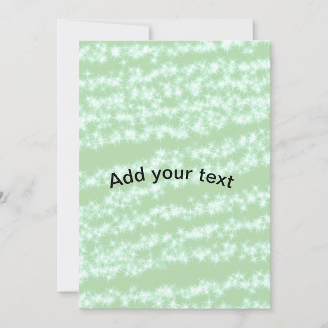 Grüner Pastell-Glitter-Sparkel-Name Text Boho Retr Einladung (Vorderseite)