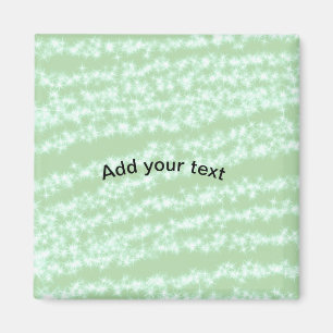 Grüner Pastell-Glitter-Sparkel-Name Text Boho Retr Magnet