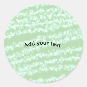 Grüner Pastell-Glitter-Sparkel-Name-Text Boho Retr Runder Aufkleber