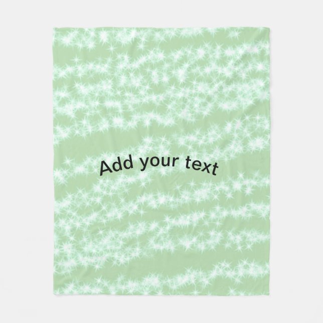 Grüner Pastell-Glitter-Sparkling-Name-Text Boho Re Fleecedecke (Vorderseite)