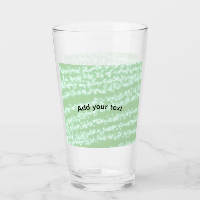 Grüner Pastell-Glitter-Sparkling-Name-Text Boho Re Glas (Vorderseite)