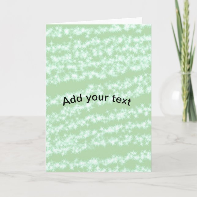 Grüner Pastell-Glitter-Sparkling-Name-Text Boho Re Karte (Vorderseite)