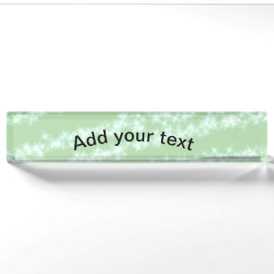 Grüner Pastell-Glitter-Sparkling-Name-Text Boho Re Namensplakette