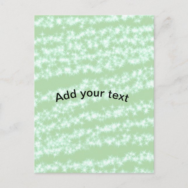 Grüner Pastell-Glitter-Sparkling-Name-Text Boho Re Postkarte (Vorderseite)