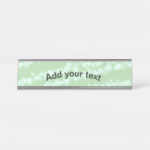Grüner Pastell-Glitter-Sparkling-Name-Text Boho Re Schreibtischnamensplakette