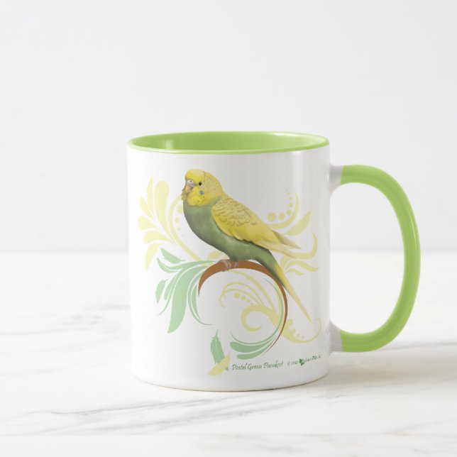 Grüner Pastellparakeet Tasse (Rechts)