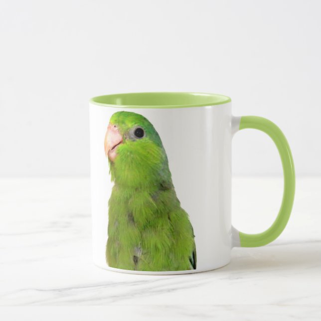 Grüner pazifischer Parrotlet Vogel 11 Tasse (Rechts)