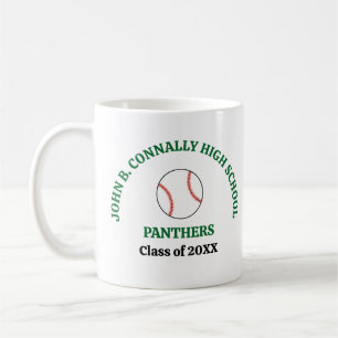 Grüner personalisierter Baseballspieler der High S Kaffeetasse