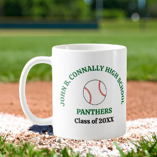 Grüner personalisierter Baseballspieler der High S Kaffeetasse