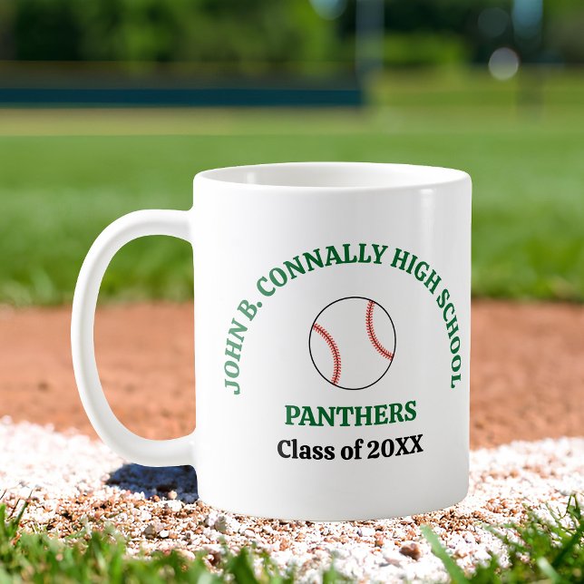 Grüner personalisierter Baseballspieler der High S Kaffeetasse (Von Creator hochgeladen)