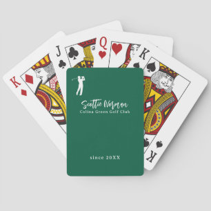 Grüner personalisierter Golfer Schrift handgeschri Spielkarten