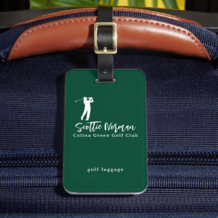 Grüner personalisierter Name des Golfers Gepäckanhänger
