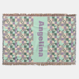 Grüner Pfefferbeige abstrakter geometrischer Muste Decke