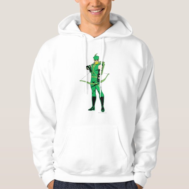 Grüner Pfeil Stehend mit Bow Hoodie (Vorderseite)
