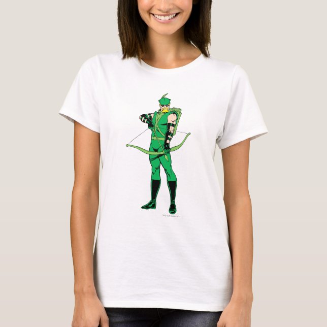 Grüner Pfeil Stehend mit Bow T-Shirt (Vorderseite)