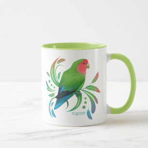 Grüner Pfirsich gegenüber Lovebird Tasse