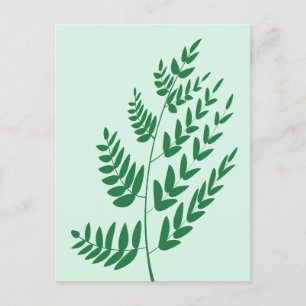 Grüner Pflanze Leaf Feiertagspostkarte