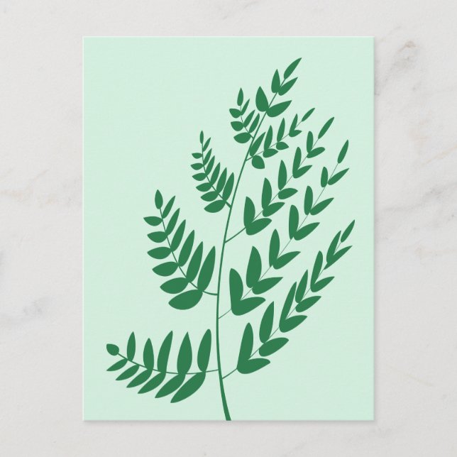 Grüner Pflanze Leaf Feiertagspostkarte (Vorderseite)