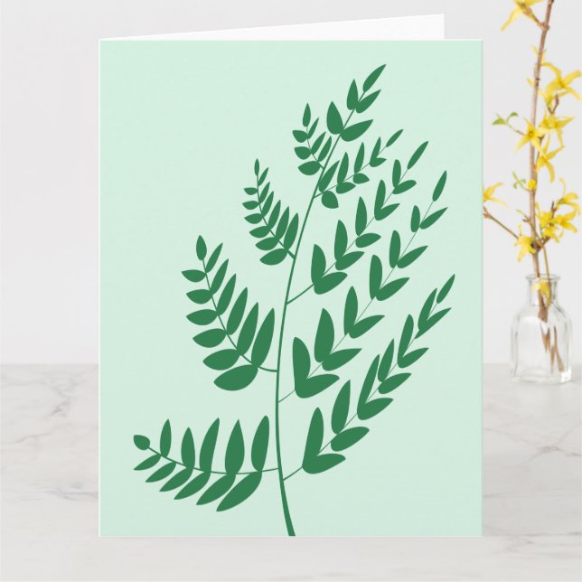 Grüner Pflanze Leaf Karte (Gelbe Blume)