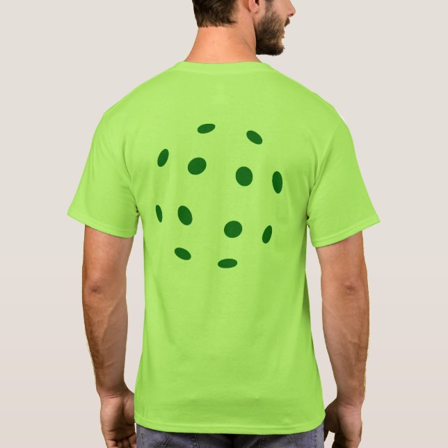 Grüner Pickleball Entwurf T-Shirt (Rückseite)