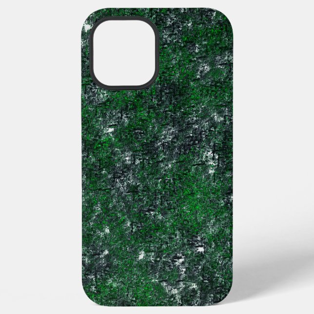 Grüner Pilz auf weiß-grauem Felsen oder Baumstamm  iPhone Hülle (Rückseite)