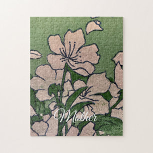 Grüner Pink Blossom Puzzle