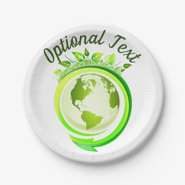 Grüner Planet des Earth Day Pappteller (Vorderseite)