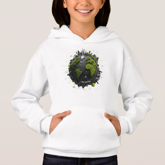 Grüner Planet Erde  Hoodie (Vorderseite)