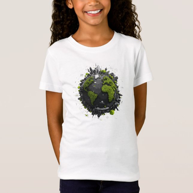 Grüner Planet Erde  T-Shirt (Vorderseite)