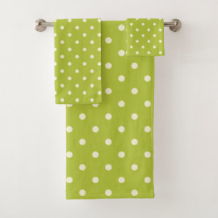 Grüner Polka-Dot Badhandtuch Set